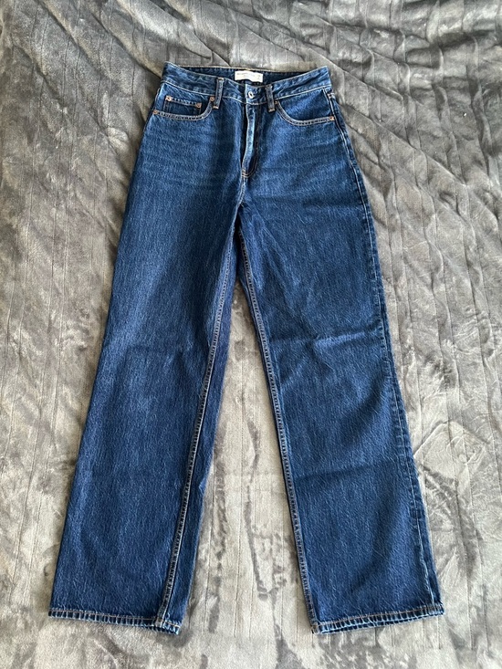 Abercrombie & Fitch Denim - Abercrombie - High Rise Loose Curve Love Jeans - Dark Blue Wash